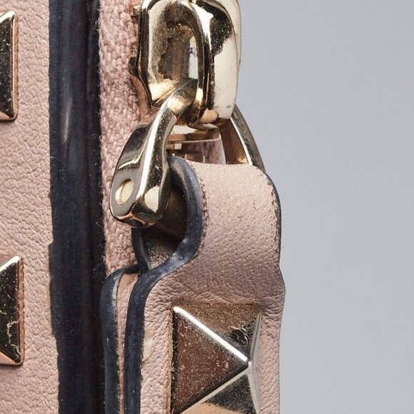 Valentino Beige Leather Rockstud Bi-Fold Compact Wallet - Picture 4 of 9